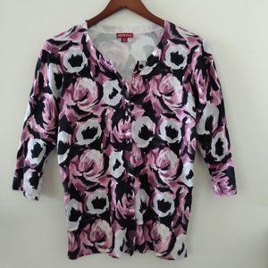Merona Floral 3/4 Sleeve Cardigan